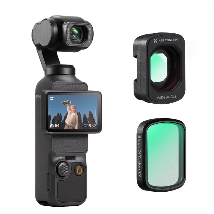 K&F CONCEPT Black Mist 1/4 + Wide-Angle Lens Filter & Lens Set for DJI Osmo Pocket 3/ 4