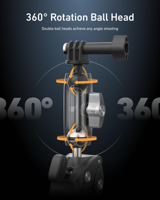TELESIN Crab Claw Clamp Mount for Action Camera/ Phone