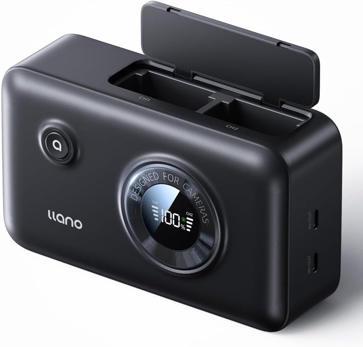 LLANO 2-in-1 Charging Case w/ built-in 12400mAh power bank for Sony NP-FZ100