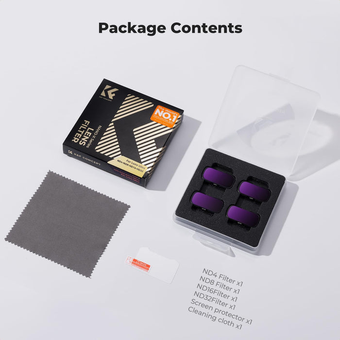 K&F CONCEPT ND4 + ND8 + ND16 + ND32 Filter Kit for Insta360 Luna Ultra