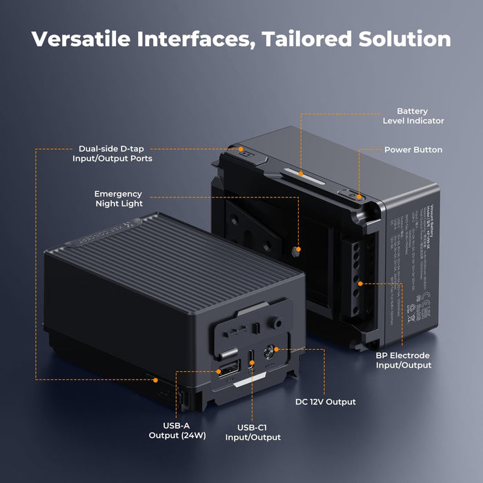 K&F CONCEPT KF-V99 SE 99Wh V-mount Battery (Graphite Black) - 100W bi-directional