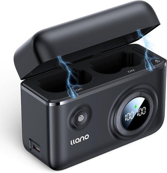 LLANO Dual Charger Box with 18W Fast Charging & Digital Display for Fujifilm NP-W235