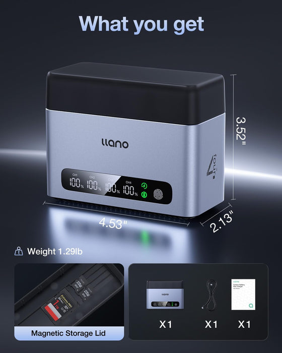 LLANO 4-Slots 65W Fast Charger for Sony NP-FZ100