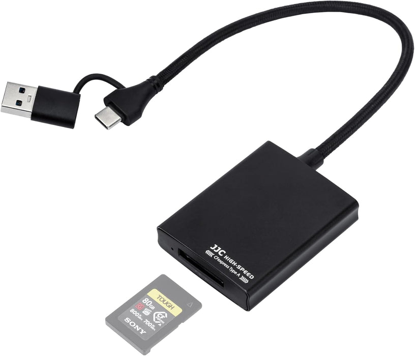 JJC CR-CFA USB 3.2 Gen2 CFexpress Type A Card Reader with USB-A & USB-C Plug
