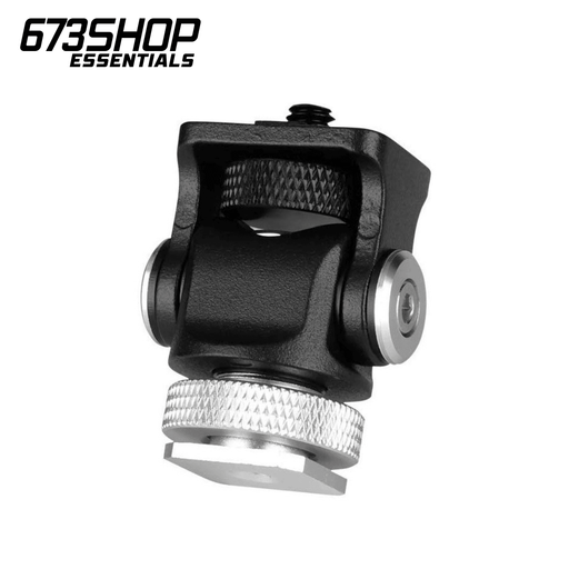 【 673SHOP ESSENTIALS ] 180 Degree Ball Head Cold Shoe Mount Adapter - suitable for mounting on-camera external monitor - 673SHOP.com