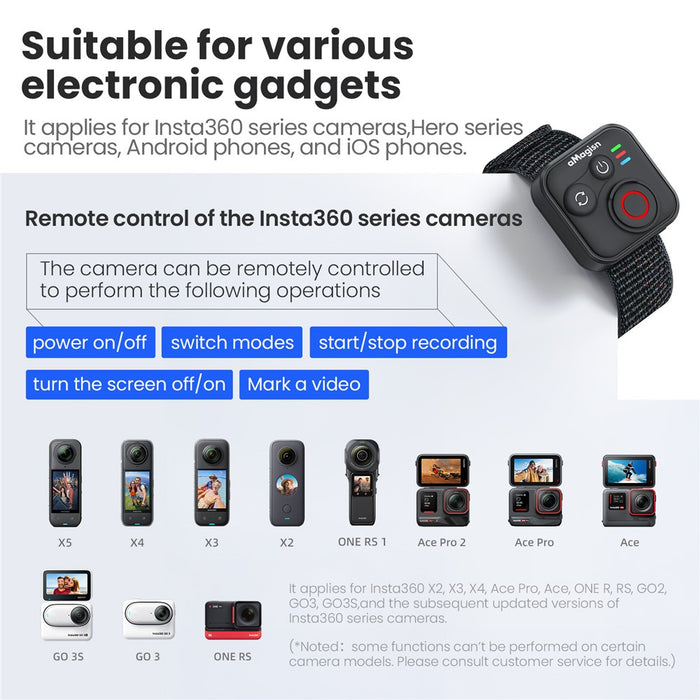 OEM (Generic) Bluetooth Remote for Insta360 / GoPro / iOS / Android