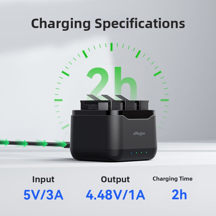 OEM (Generic) Triple Charging Hub for DJI OSMO 360/ Action 5 Pro/ Action 4 /Action 3