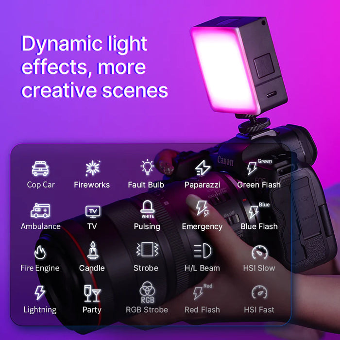 ULANZI VL49RGB PRO Compact Rechargeable Mini RGB LED Light (can be mounted on-camera)