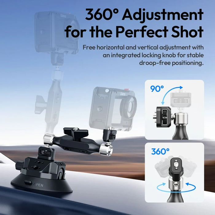 (BUNDLE) ULANZI TB15 Suction Cup Mount w/ Pro Magic Arm