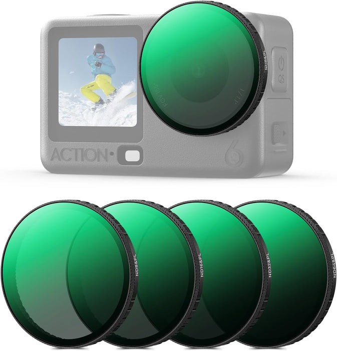 K&F CONCEPT 2-in-1 ND 8/ ND 16/ ND32/ ND 64) w/ PL Filter Set for DJI Osmo Action 6