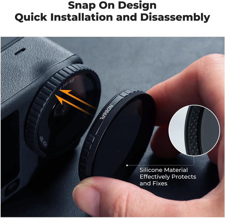 K&F CONCEPT 2-in-1 ND 8/ ND 16/ ND32/ ND 64) w/ PL Filter Set for DJI Osmo Action 6