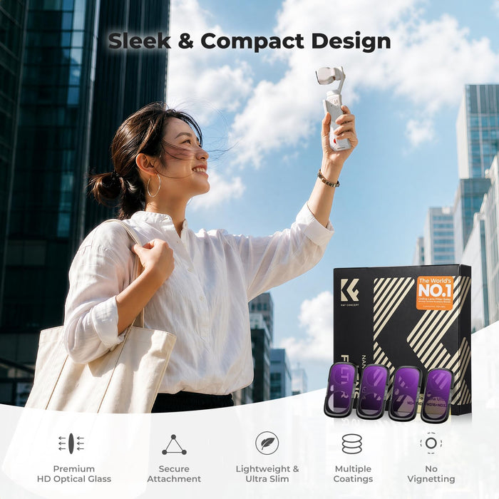 K&F CONCEPT ND4 + ND8 + ND16 + ND32 Filter Kit for Insta360 Luna Ultra