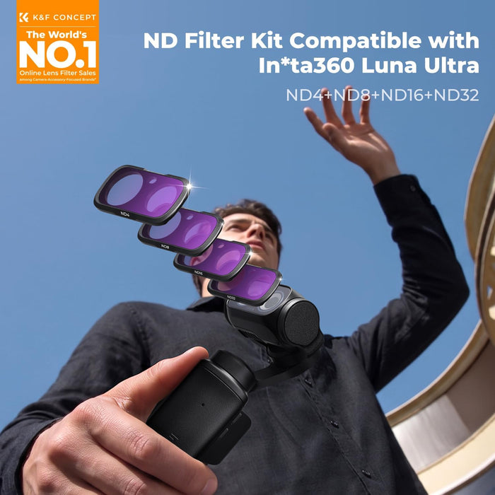 K&F CONCEPT ND4 + ND8 + ND16 + ND32 Filter Kit for Insta360 Luna Ultra