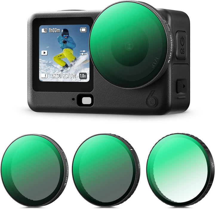K&F CONCEPT ND4-32 + CPL + UV Snap-on Filters for DJI Osmo Action 6
