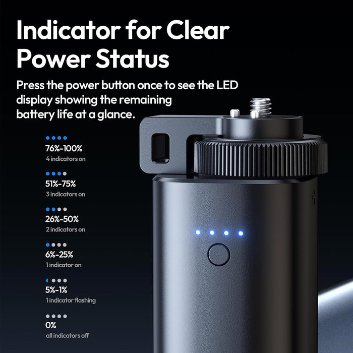 ULANZI BG5 Handheld Battery Grip - 100W bi-directional PD, 6400 mAh