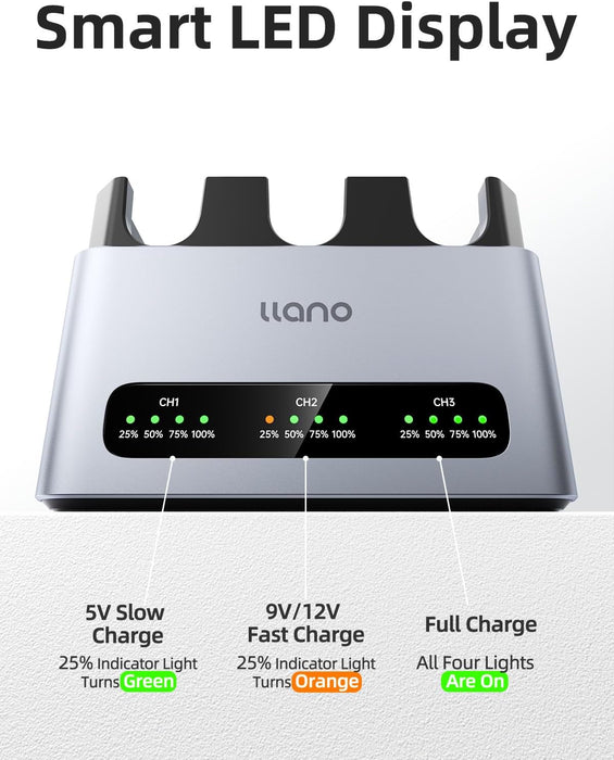 LLANO 3-Slots 30W Fast Charger for Sony NP-FZ100