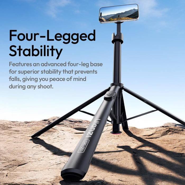 ULANZI SK21 Auto-Open 2-in-1 Selfie Stick + Tripod w/ 4 Legs - Magnetic Mount