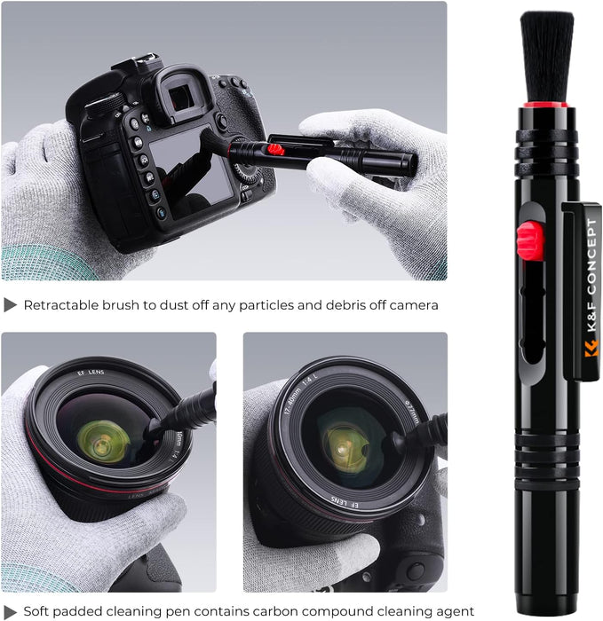K&F CONCEPT 10-in-1 Professional Cleaning Kit - Air Blower & Nozzles + Cleaning Clothes + Cleaning/ Lens Pen + Cleaning Liquid