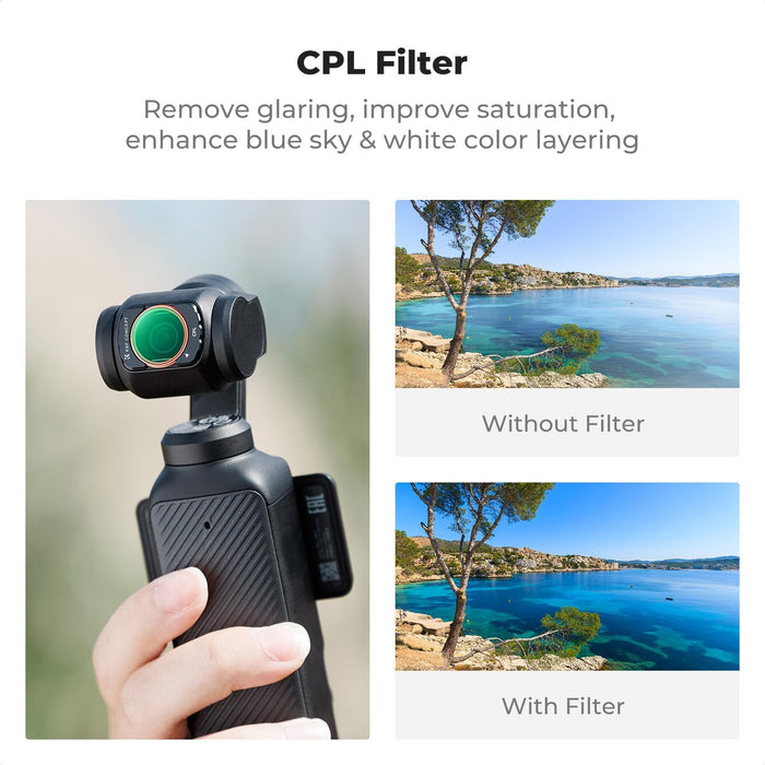 K&F CONCEPT CPL + Black Mist 1/4 + Variable ND2-ND32 + Wide-Angle Lens Filter & Lens Set for DJI Osmo Pocket 3/ 4