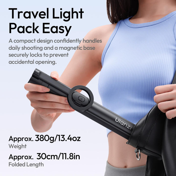 ULANZI SK21 Auto-Open 2-in-1 Selfie Stick + Tripod w/ 4 Legs - Magnetic Mount