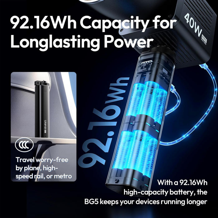 ULANZI BG5 Handheld Battery Grip - 100W bi-directional PD, 6400 mAh