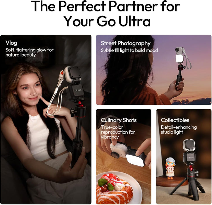 ULANZI IN07 Mini Magnetic Fill Light for Insta360 Go Ultra (Black)