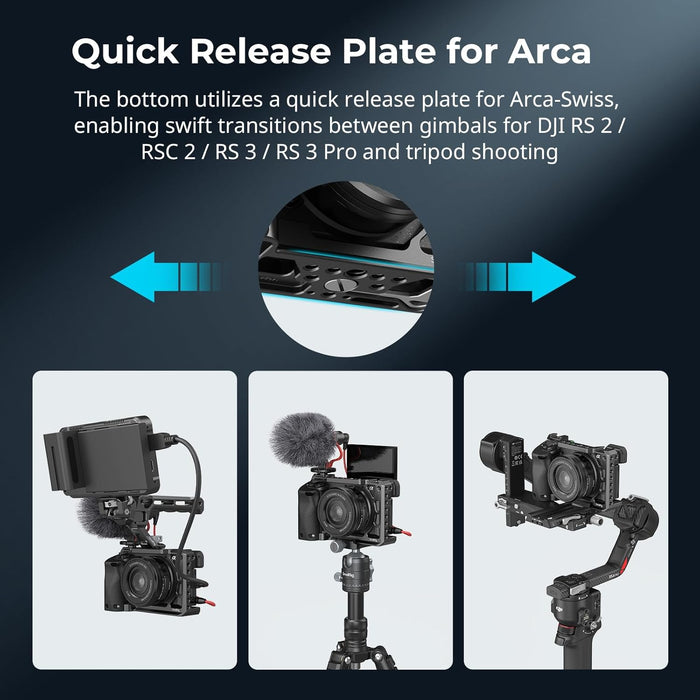 SMALLRIG 3164 Camera Cage w/ Silicone Handgrip & Cold Shoe for Sony a6100, a6300, a6400