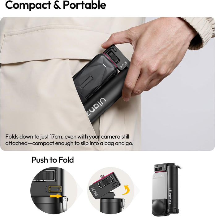 ULANZI MT98 Foldable Selfie Stick for Insta360 X Series 360 Camera