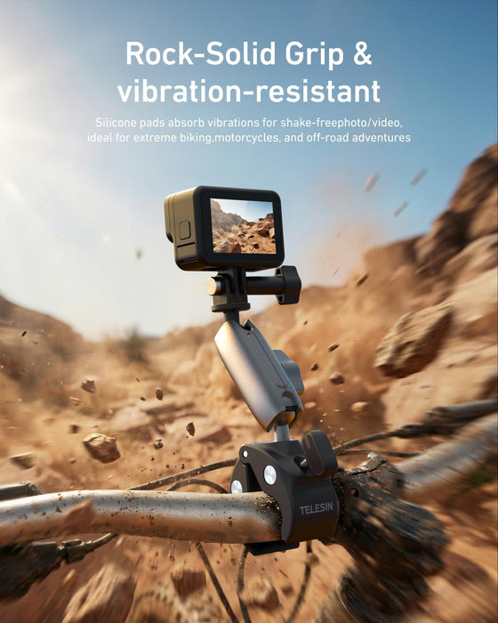 TELESIN Crab Claw Clamp Mount for Action Camera/ Phone