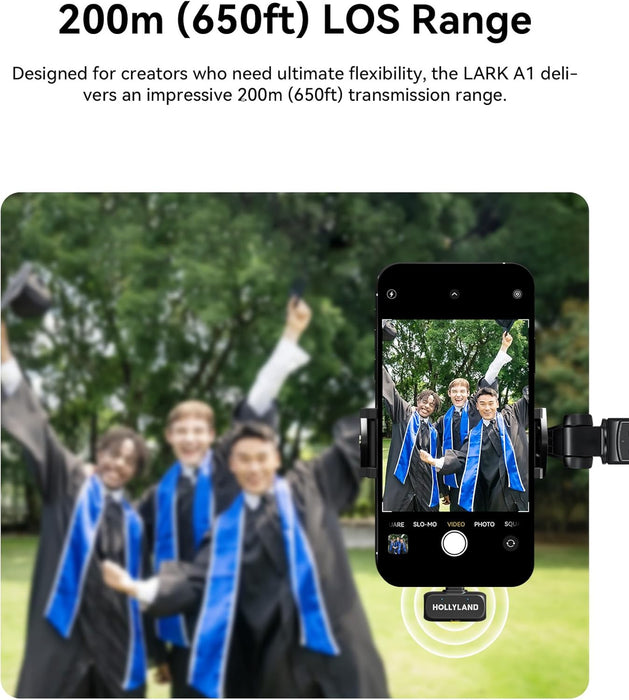 HOLLYLAND LARK A1 Mini Duo 2-Person Wireless Microphone System with Lightning Connector for iOS Devices (Space Gray, 2.4 GHz)