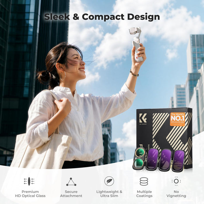 K&F CONCEPT CPL + ND16 + ND64 + ND256 Filters for Insta360 Luna Ultra