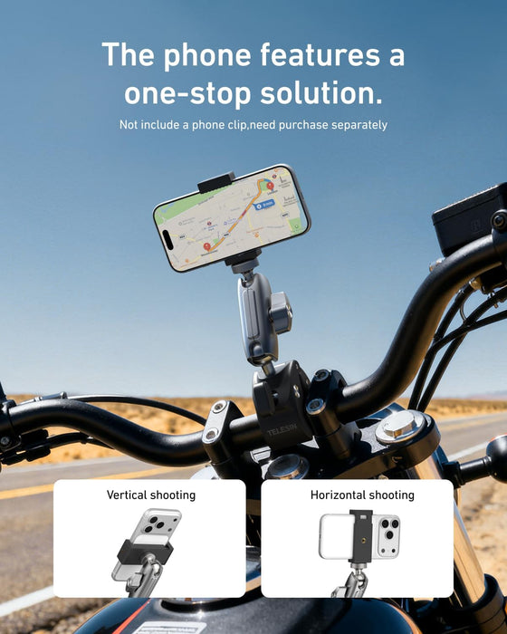 TELESIN Crab Claw Clamp Mount for Action Camera/ Phone