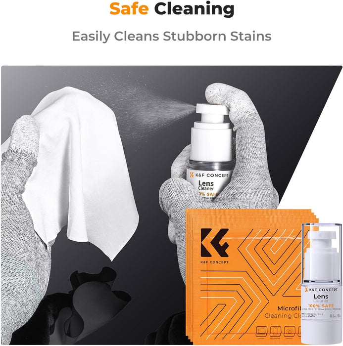 K&F CONCEPT 10-in-1 Professional Cleaning Kit - Air Blower & Nozzles + Cleaning Clothes + Cleaning/ Lens Pen + Cleaning Liquid