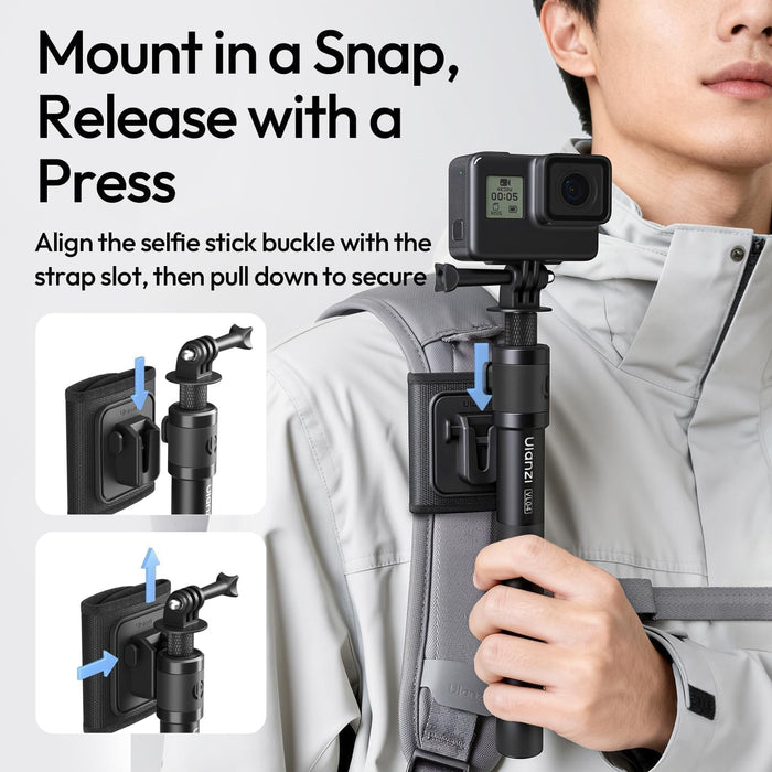 ULANZI VL04 Action Camera Quick Release Selfie Stick & Bag Strap Holder