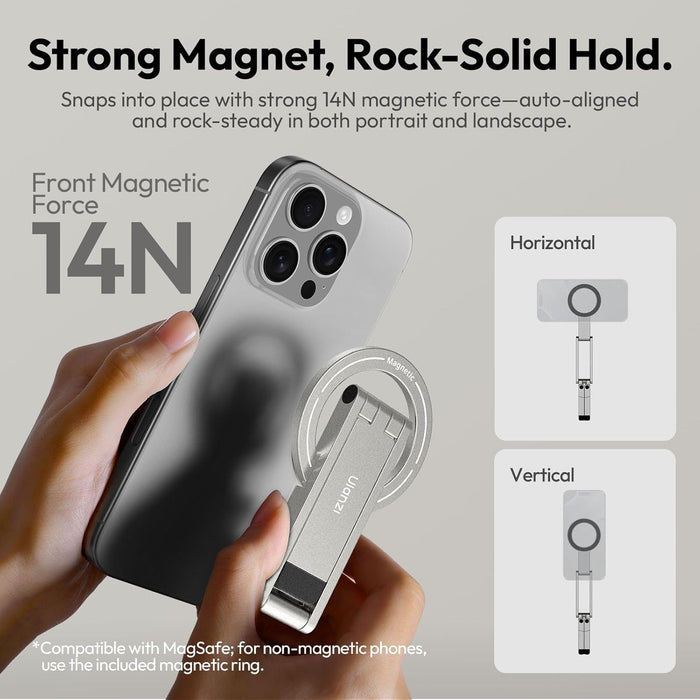 ULANZI MA60 Foldable Magnetic Phone Tripod (Silver)