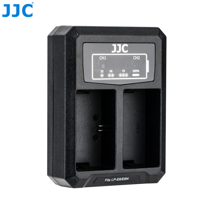 JJC USB Dual Battery Charger for Canon LP-E6 / LP-E6N / LP-E6P
