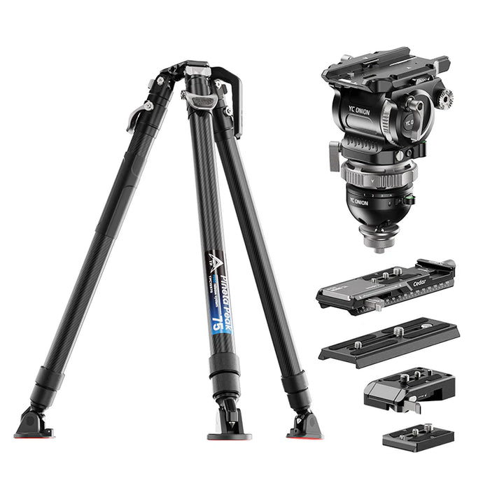 YC ONION Pineta Peak Carbon Fibre Photo & Video Tripod w/ CB7 Cedar Fluid Head