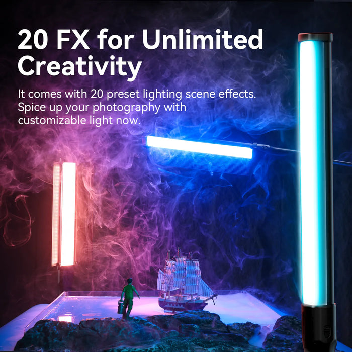 ULANZI VL360 RGB LED Light Stick - 36W, w/ Detachable Barn Door