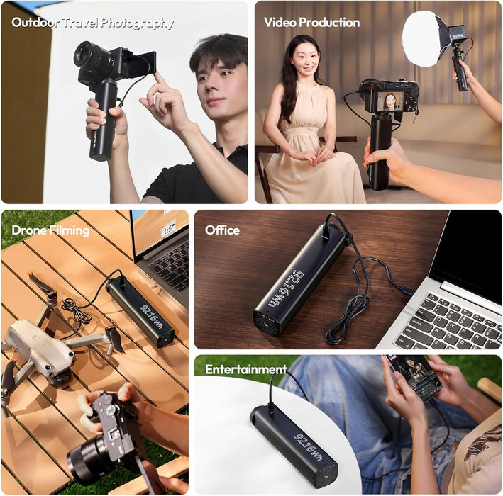 ULANZI BG5 Handheld Battery Grip - 100W bi-directional PD, 6400 mAh