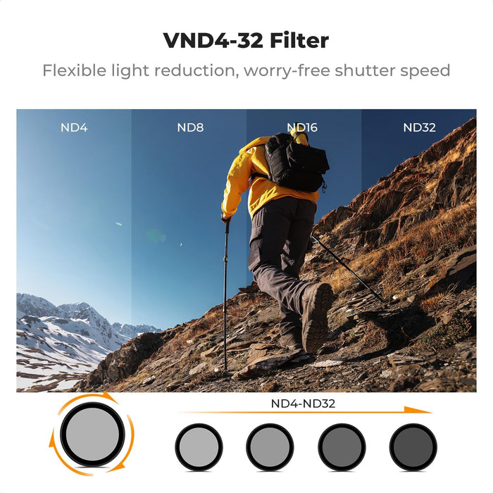 K&F CONCEPT ND4-32 + CPL + UV Snap-on Filters for DJI Osmo Action 6