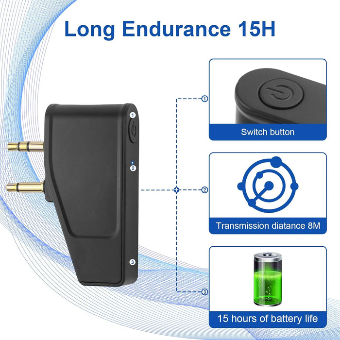 OEM (Generic) Airplane (2-pin) Bluetooth Transmitter Adapter