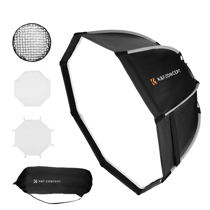 K&F CONCEPT Octagonal Softbox (with Grid, Bowen Mount, Quick Release) - 55cm