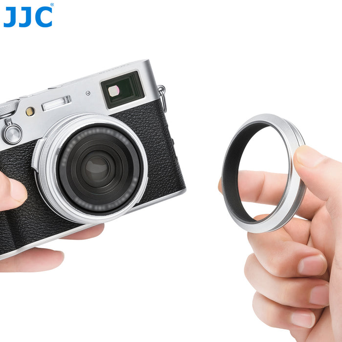 JJC Lens Hood & Filter Adapter Ring for Fujifilm X100VI (Silver)