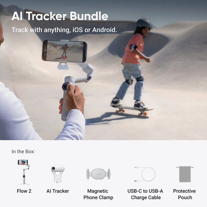 INSTA360 Flow 2 AI Tracker Bundle (Stone Grey)
