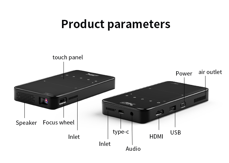 OEM (Generic) S90 Smart Android Wireless Projector w/ Built-in Battery