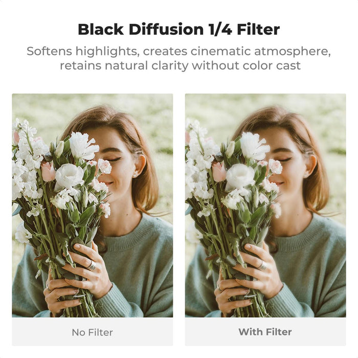 K&F CONCEPT Black Mist 1/4 Filter for Fujifilm X100 Series, adapter ring NOT required (Silver)