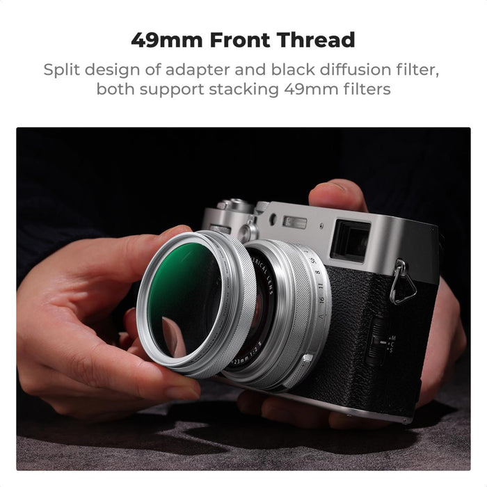 K&F CONCEPT Black Mist 1/4 Filter for Fujifilm X100 Series, adapter ring NOT required (Silver)