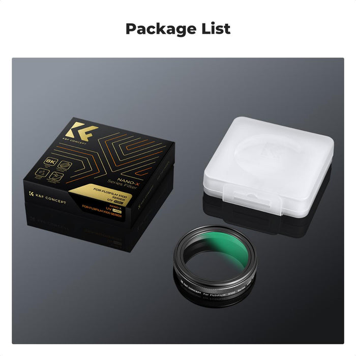 K&F CONCEPT Nano-X Filter for Fujifilm X100VI (X100 Series) - Black Mist 1/4, adapter ring NOT required (Black)