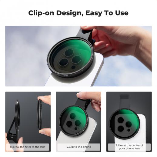 K&F CONCEPT 67mm Filter Holder for Mobile Phone w/ ND2-ND32 filter