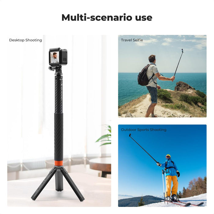 K&F CONCEPT MS22 Carbon Fibre Invisible Selfie Stick - 127cm